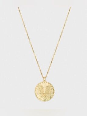 Gorjana Gold Palm Leaf Coin Pendant Necklace